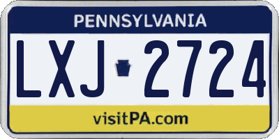 PA license plate LXJ2724