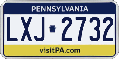 PA license plate LXJ2732