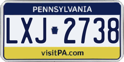 PA license plate LXJ2738