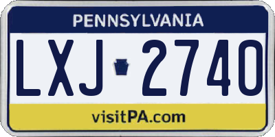PA license plate LXJ2740