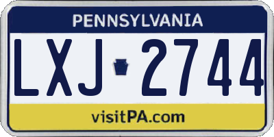 PA license plate LXJ2744