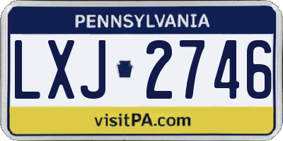 PA license plate LXJ2746