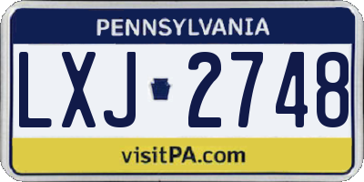 PA license plate LXJ2748