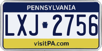 PA license plate LXJ2756