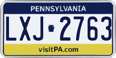 PA license plate LXJ2763