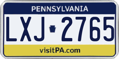 PA license plate LXJ2765