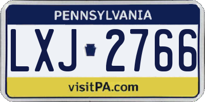 PA license plate LXJ2766