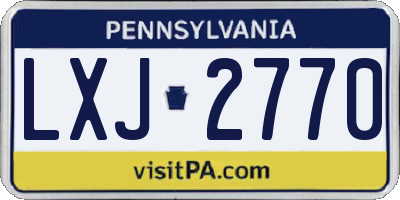 PA license plate LXJ2770