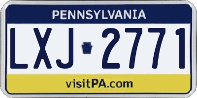 PA license plate LXJ2771