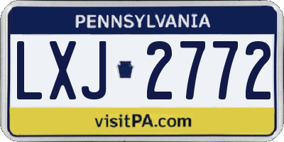 PA license plate LXJ2772
