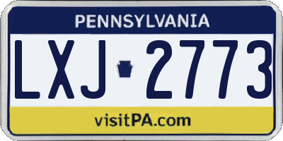 PA license plate LXJ2773