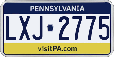 PA license plate LXJ2775
