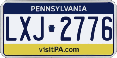 PA license plate LXJ2776