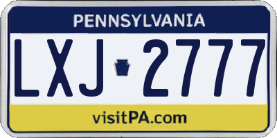 PA license plate LXJ2777