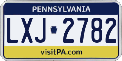 PA license plate LXJ2782