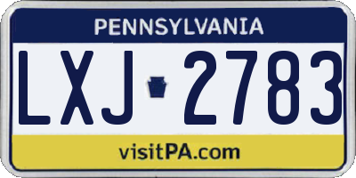 PA license plate LXJ2783
