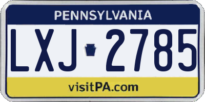 PA license plate LXJ2785