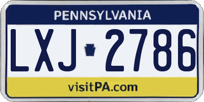 PA license plate LXJ2786