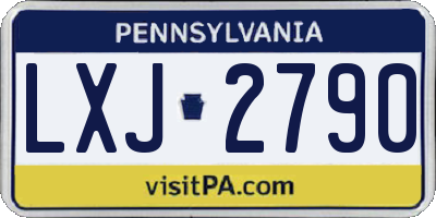 PA license plate LXJ2790
