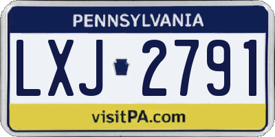 PA license plate LXJ2791