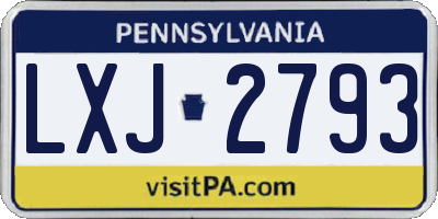 PA license plate LXJ2793