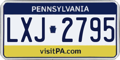 PA license plate LXJ2795