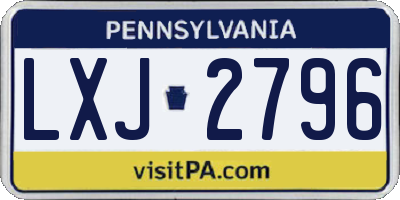 PA license plate LXJ2796