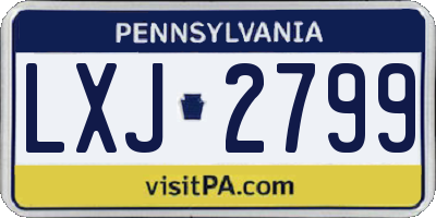 PA license plate LXJ2799