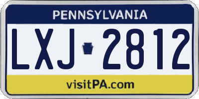 PA license plate LXJ2812