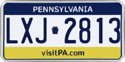 PA license plate LXJ2813
