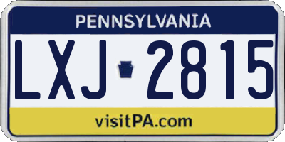 PA license plate LXJ2815