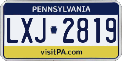 PA license plate LXJ2819