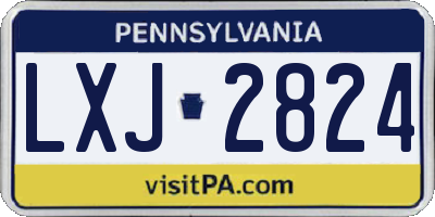 PA license plate LXJ2824
