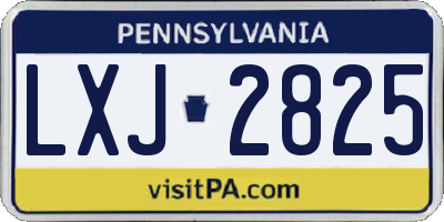 PA license plate LXJ2825