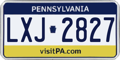PA license plate LXJ2827