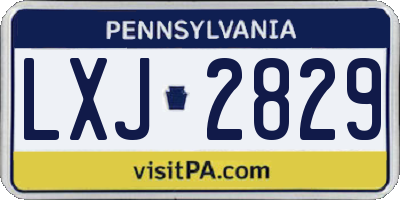 PA license plate LXJ2829