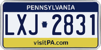 PA license plate LXJ2831