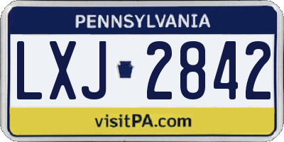 PA license plate LXJ2842