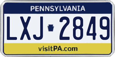 PA license plate LXJ2849