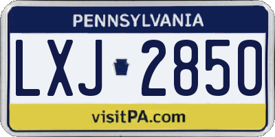 PA license plate LXJ2850