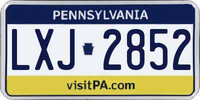 PA license plate LXJ2852