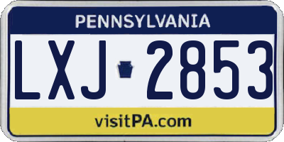 PA license plate LXJ2853