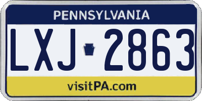 PA license plate LXJ2863