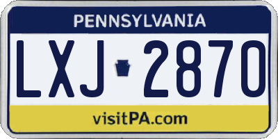 PA license plate LXJ2870