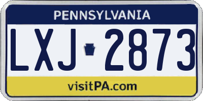 PA license plate LXJ2873