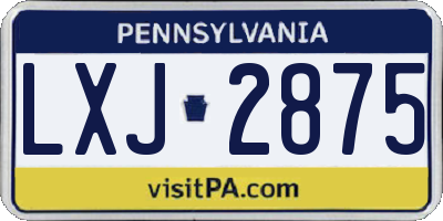 PA license plate LXJ2875