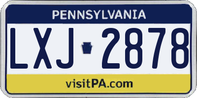 PA license plate LXJ2878
