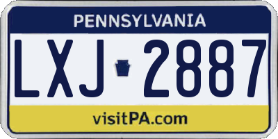 PA license plate LXJ2887