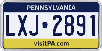 PA license plate LXJ2891