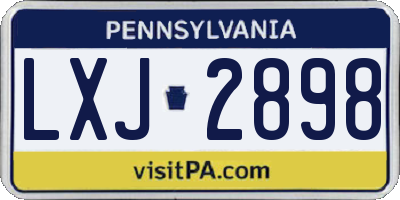 PA license plate LXJ2898